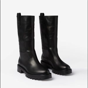 Tamara Mellon Easy Rider Mid Calf Boot Black 38